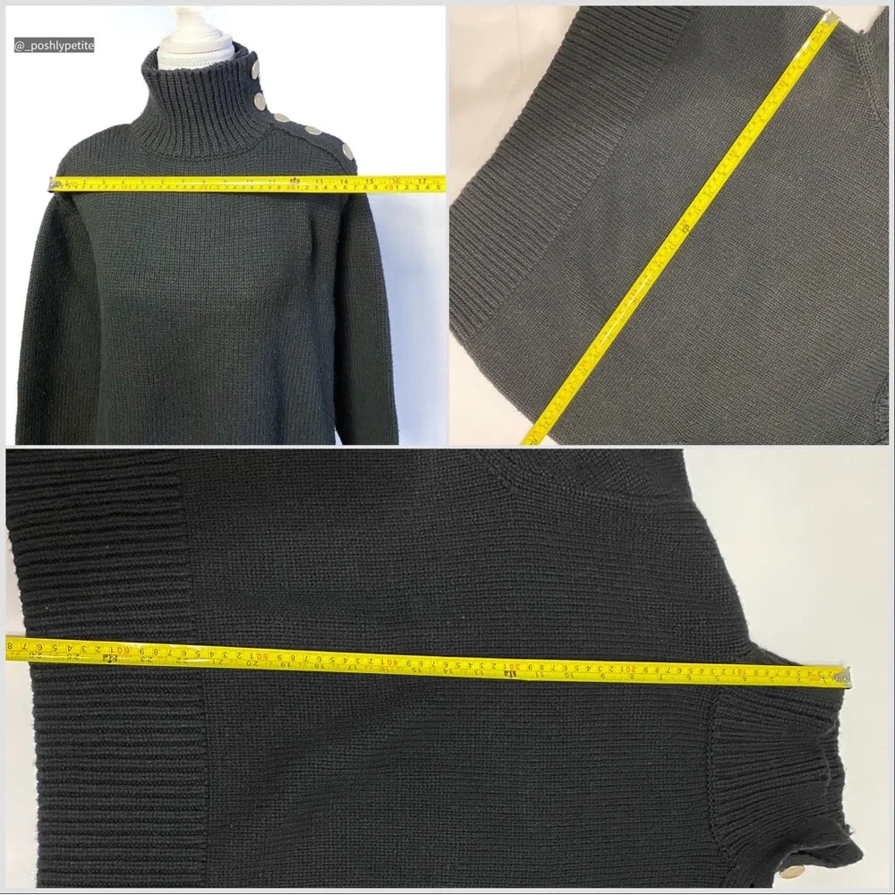 Zara knit small black mock  neck button sweater - Picture 16 of 16